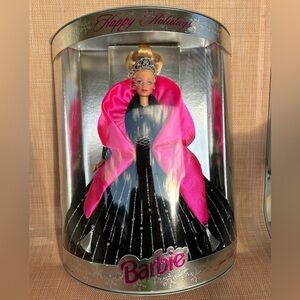Barbie Happy Holidays Doll - Black and Pink Gown